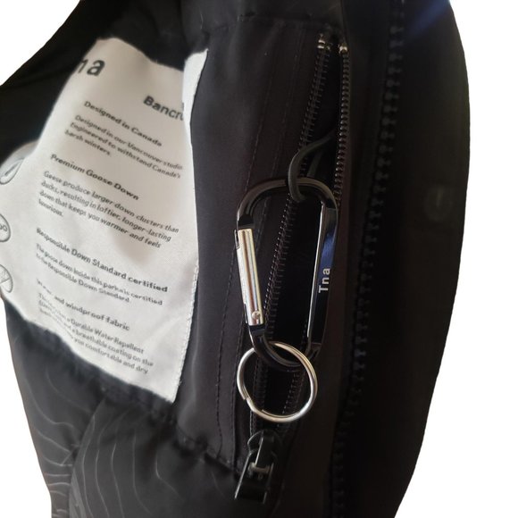 Aritzia TNA The Bancroft Black Premium Goose Down Slim Fit Parka Women's Coat S - Picture 7 of 16